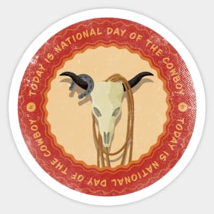 Today is National Day of the Cowboy Badge Sticker